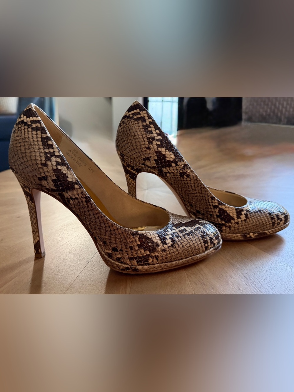 Coach Snake-Print High Heel Pumps - Brown & Cream